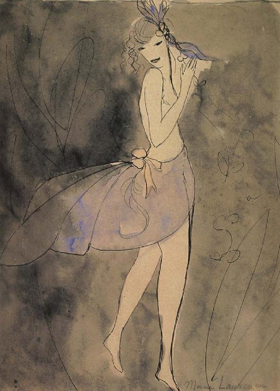 Marie Laurencin The woman wearing the blue skirt oil painting image